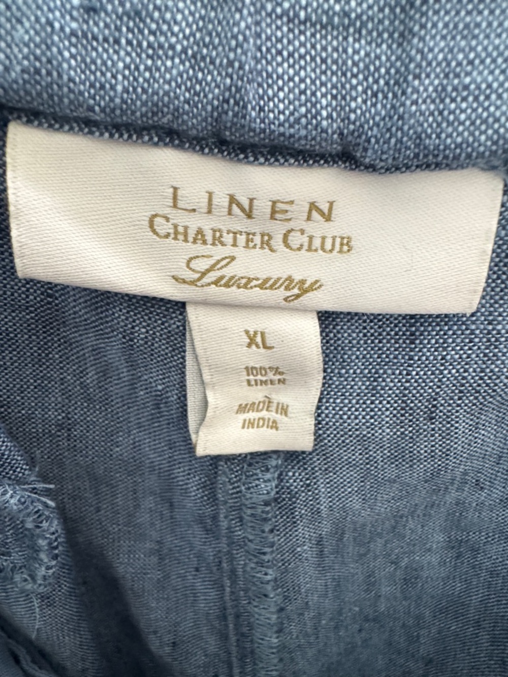 Charter Club Wide Leg Drawstring Pants in Denim Blue - Picture 2 of 7